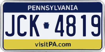 PA license plate JCK4819