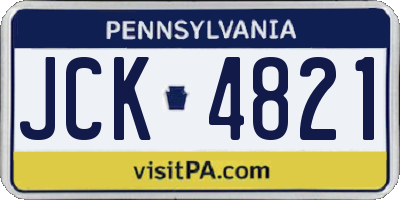PA license plate JCK4821