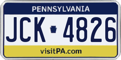 PA license plate JCK4826