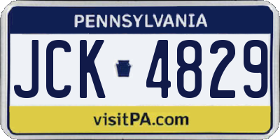 PA license plate JCK4829