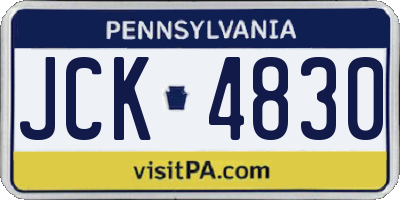 PA license plate JCK4830