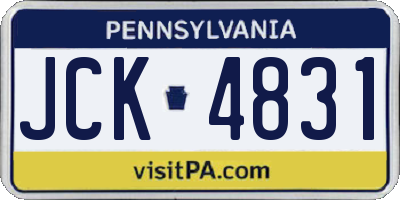 PA license plate JCK4831