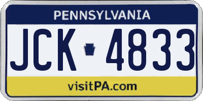 PA license plate JCK4833