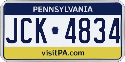 PA license plate JCK4834