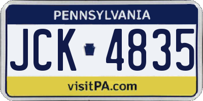 PA license plate JCK4835
