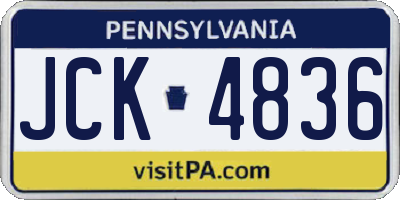 PA license plate JCK4836