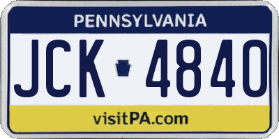 PA license plate JCK4840