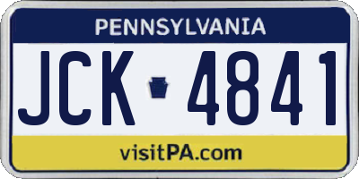 PA license plate JCK4841