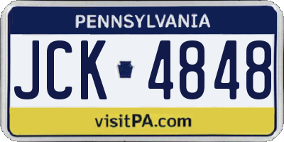 PA license plate JCK4848