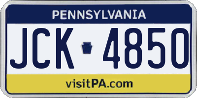 PA license plate JCK4850