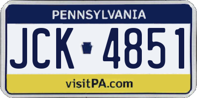 PA license plate JCK4851