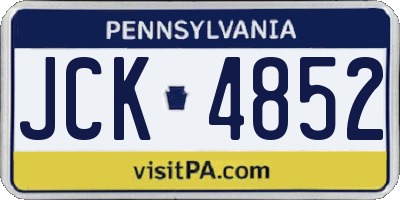 PA license plate JCK4852