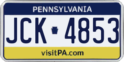 PA license plate JCK4853
