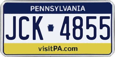 PA license plate JCK4855