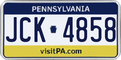 PA license plate JCK4858