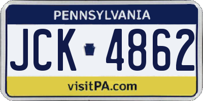 PA license plate JCK4862