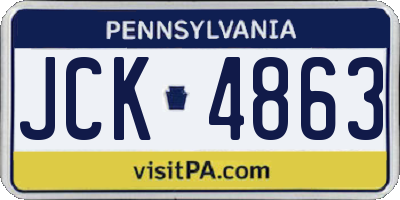 PA license plate JCK4863