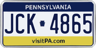 PA license plate JCK4865