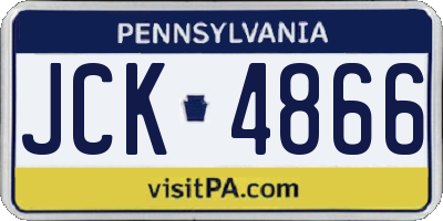 PA license plate JCK4866