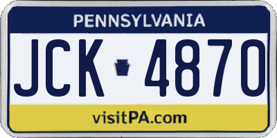 PA license plate JCK4870