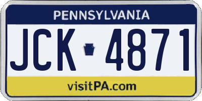 PA license plate JCK4871