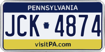 PA license plate JCK4874
