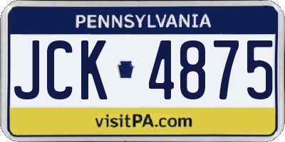 PA license plate JCK4875