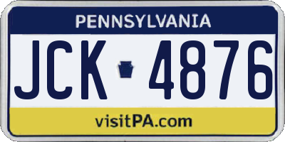 PA license plate JCK4876