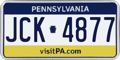 PA license plate JCK4877
