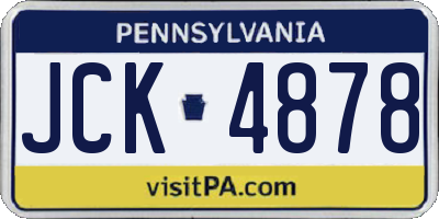 PA license plate JCK4878