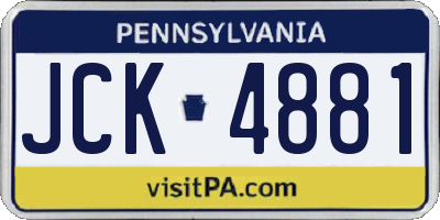 PA license plate JCK4881