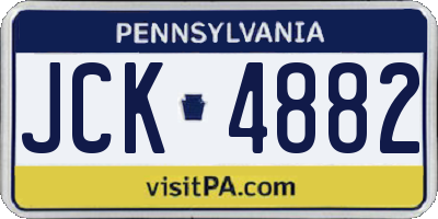PA license plate JCK4882