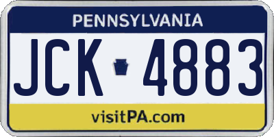 PA license plate JCK4883