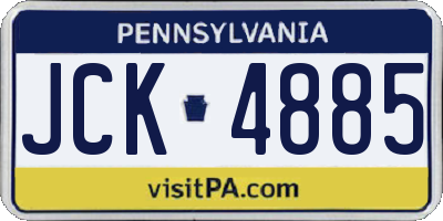 PA license plate JCK4885
