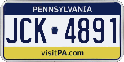 PA license plate JCK4891