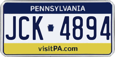 PA license plate JCK4894