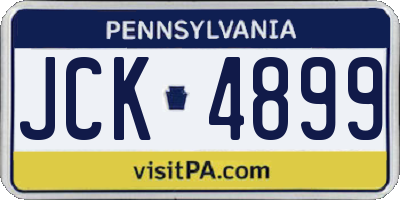 PA license plate JCK4899