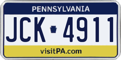 PA license plate JCK4911