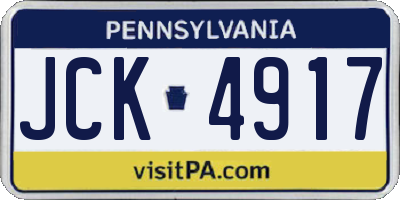 PA license plate JCK4917