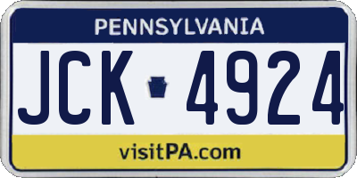 PA license plate JCK4924