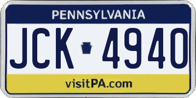 PA license plate JCK4940