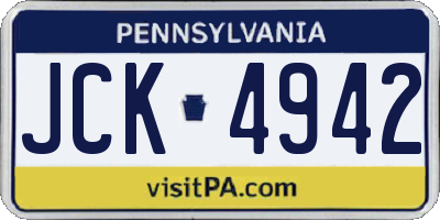 PA license plate JCK4942