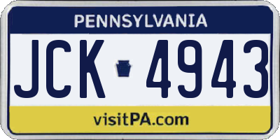PA license plate JCK4943