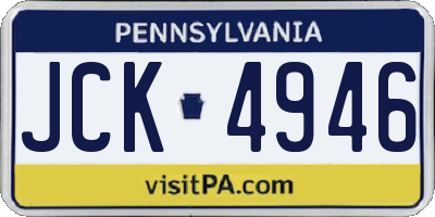 PA license plate JCK4946