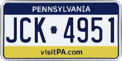 PA license plate JCK4951