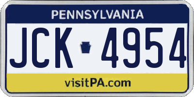 PA license plate JCK4954