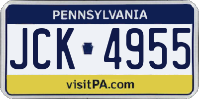 PA license plate JCK4955