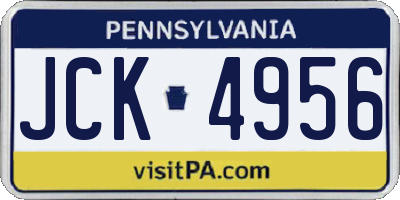 PA license plate JCK4956