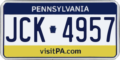 PA license plate JCK4957