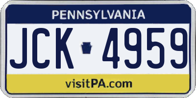 PA license plate JCK4959